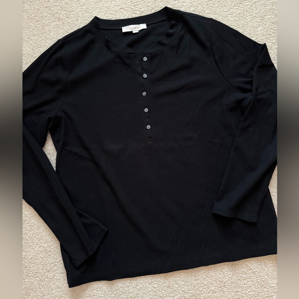 LOFT Waffle Knit Henley